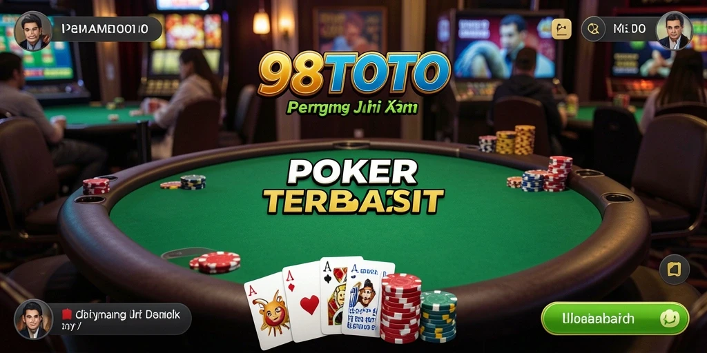 Tampilan gameplay menarik dari 98TOTO saat permainan poker berlangsung.