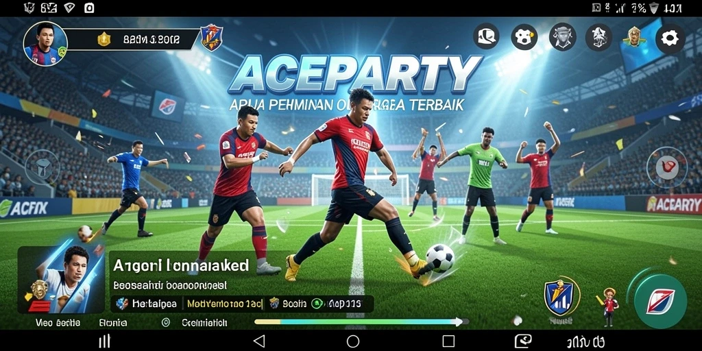 Tampilan gameplay ACEPARTY yang penuh aksi dan keseruan olahraga.