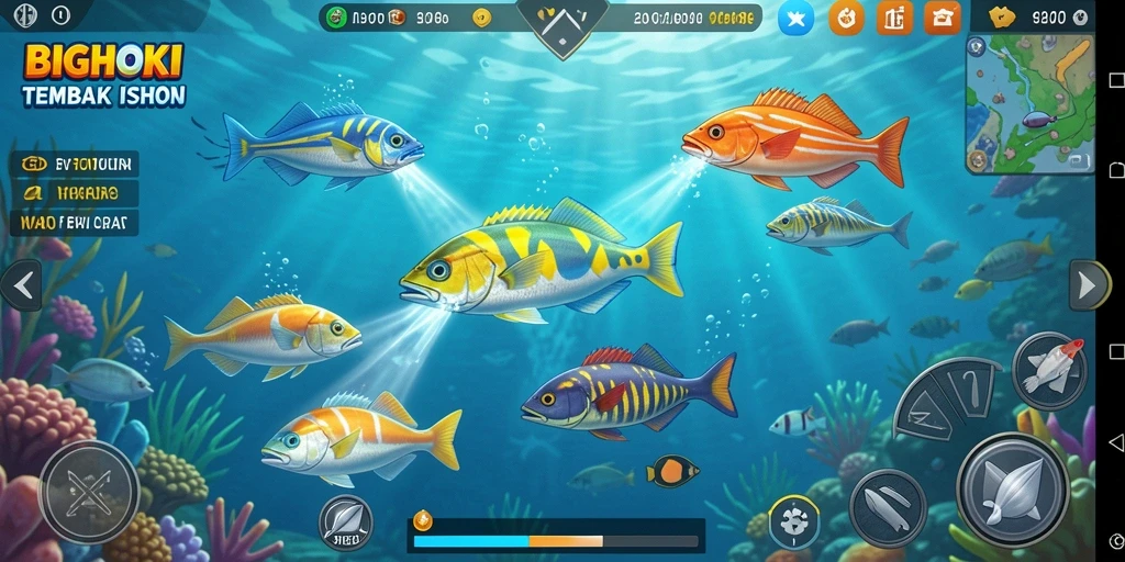 Tampilan gameplay BIGHOKI yang penuh aksi menembak ikan.
