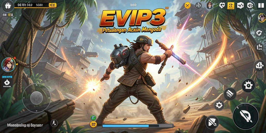 Tampilan aksi seru dalam gameplay EVIP3 yang mendebarkan.