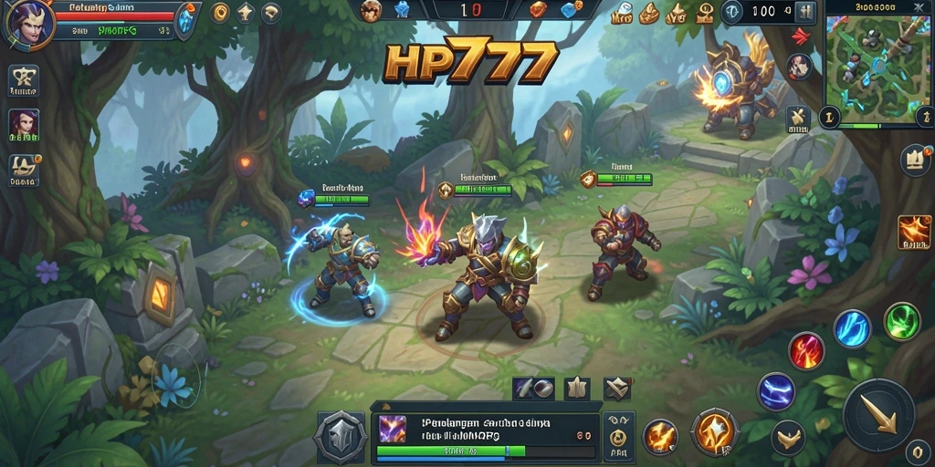 Screenshot gameplay HP777 menampilkan aksi seru di dunia MMORPG.