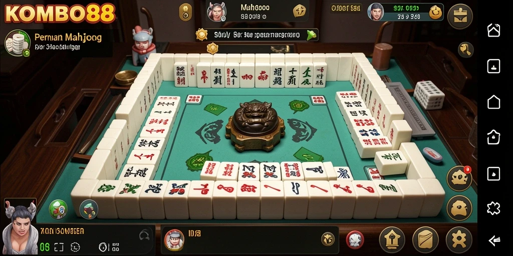 Screenshot utama KOMBO88 menampilkan gameplay Mahjong yang menarik.