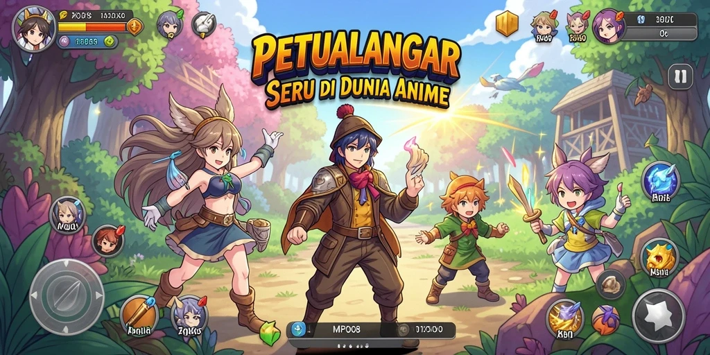 Tangkapan layar MPO08 menampilkan aksi seru dalam dunia Anime.