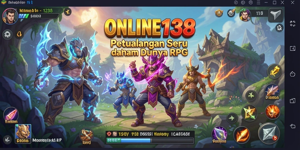 Screenshot menunjukkan aksi seru dalam petualangan RPG.