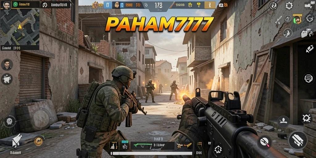 Tampilan grafis yang memukau dari gameplay PAHAM777 FPS.