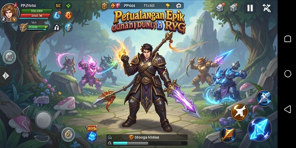 Gameplay RPG seru dengan pilihan karakter beragam.