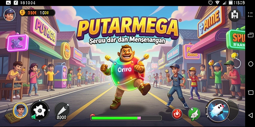 Tampilan gameplay PUTARMEGA yang seru dan menantang.