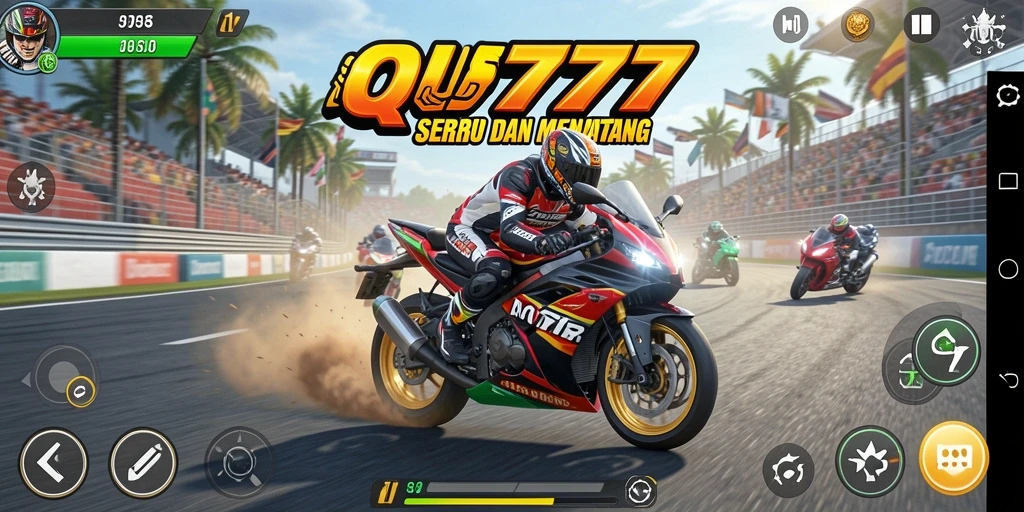 Tangkapan layar gameplay balapan motor di QT777 yang mendebarkan.