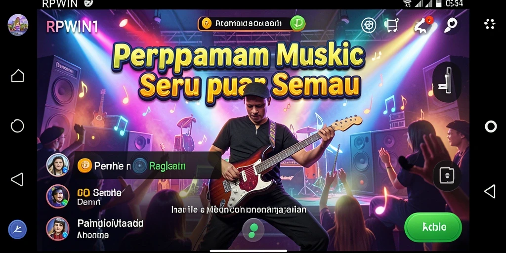 Screenshot menunjukkan permainan musik yang seru dan interaktif.
