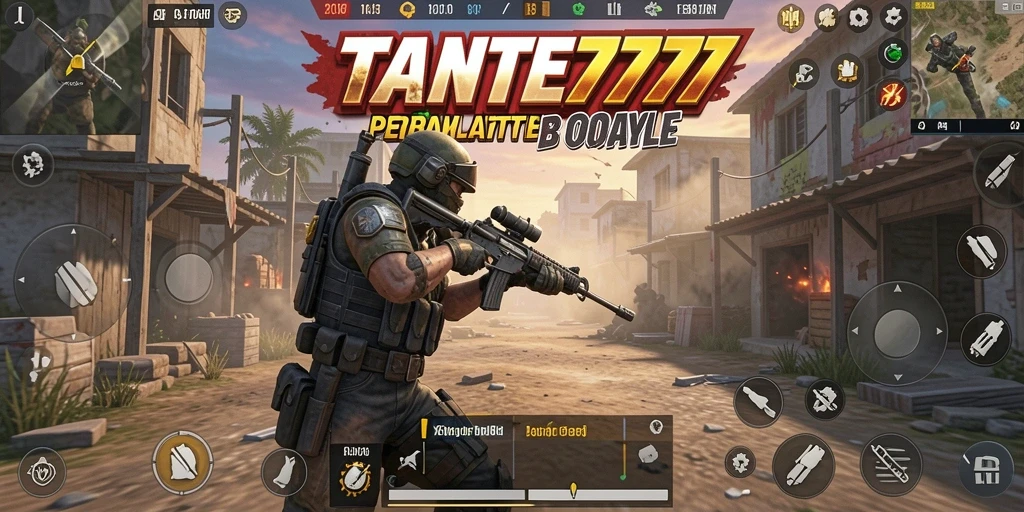 Tangkapan layar gameplay mendebarkan dari TANTE777 dalam pertempuran Battle Royale.