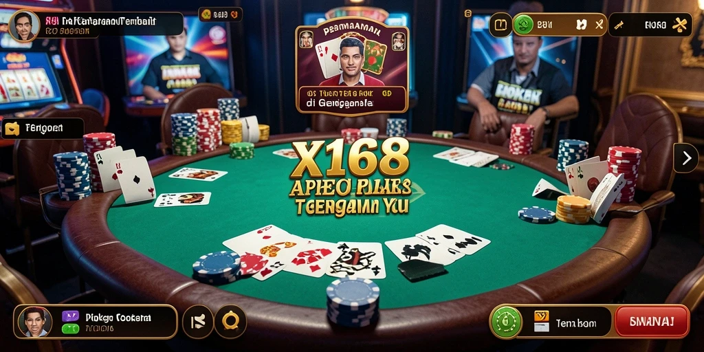 Tampilan permainan poker menarik di X168 dengan grafis berkualitas.